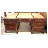 SOLID Mahogany 3 Part Leather Top Executor Desk Auction Estimate $300-$600 – Located Inside