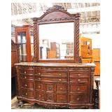 Burl Mahogany 3 Piece Marble Top King Bedroom Set Auction Estimate $300-$600 – Located Inside