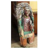 ANTIQUE Wooden Cigar Store Indian in as Found Condition and Original Paint Auction Estimate $200-$40