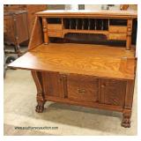 ANTIQUE Quartersawn Oak Slant Front Paw Foot Desk Auction Estimate $200-$400 – Located Inside