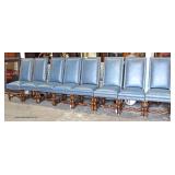 Set of 8 High Back William and Mary Leather Dining Room Charis Auction Estimate $400-$800 – Located 
