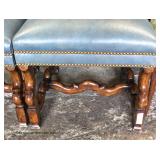 Set of 8 High Back William and Mary Leather Dining Room Charis Auction Estimate $400-$800 – Located 