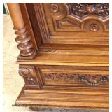 BEAUTIFUL Walnut 2 Door Carved Bookcase with Original Wavy Glass Auction Estimate $800-$1200 – Locat
