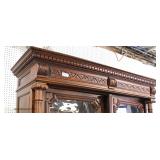 BEAUTIFUL Walnut 2 Door Carved Bookcase with Original Wavy Glass Auction Estimate $800-$1200 – Locat