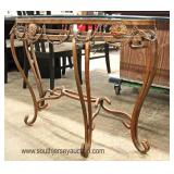 lass Top Metal Decorator Base Console Table  Auction Estimate $200-$400 – Located Inside 