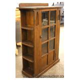  Mission Oak One Door Bookcase with Open Bookcase Sides Good Quality in the Manner of Stickley Furni