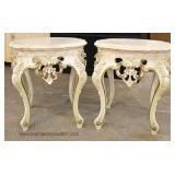 talian Marble Top Heavily Carved 3 Piece Living Room Table Set  Coffee Table and End Tables  Auction