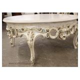 talian Marble Top Heavily Carved 3 Piece Living Room Table Set  Coffee Table and End Tables  Auction