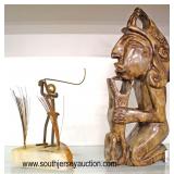  Selection of Soap Stone Statue and Modern Metal Art  Auction Estimate $50-$100 – Located Glassware 