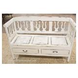  Shabby Chic Antitype Distressed Style Storage Country Bench  Auction Estimate $200-$400 – Located I