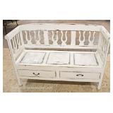  Shabby Chic Antitype Distressed Style Storage Country Bench  Auction Estimate $200-$400 – Located I