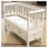  Shabby Chic Antitype Distressed Style Storage Country Bench  Auction Estimate $200-$400 – Located I