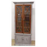  Antique Style 2 Piece Distressed Decorated Display Cabinet  Auction Estimate $200-$400 – Located In