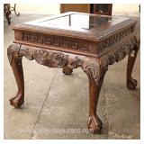  Glass Top Ball and Claw Carved Lamp Table  Auction Estimate $50-$100 – Located Inside 