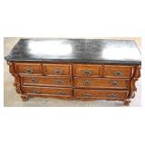  Contemporary 8 Drawer Culture Marble Top Dresser  Auction Estimate $200-$400 – Located Inside 