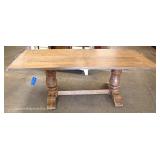  NEW “Best Master Furniture” Country Style  88” x 40” Dining Room Natural Finish Table  Auction Esti