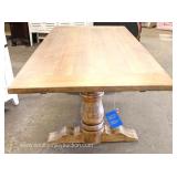  NEW “Best Master Furniture” Country Style  88” x 40” Dining Room Natural Finish Table  Auction Esti