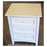  NEW Pair of 3 Drawer White Night Stand Hardware  Auction Estimate $100-$300 – Located Inside 