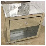  NEW Hollywood Mirrored Style One Drawer Night Stand  Auction Estimate $50-$100 – Located Inside 