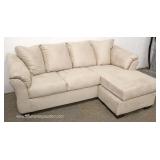  NEW Tan Velour Sectional Sofa Chaise Sofa  Auction Estimate $300-$600 – Located Inside 