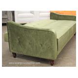  NEW Green Velour Button Tufted Modern Design Sofa Convertible  Auction Estimate $300-$600 – Located