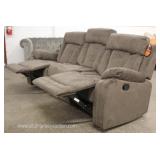  NEW “Global United Furniture Enterprises” Contemporary Grey Sofa with Recliner Sides  Auction Estim