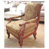  Carved Mahogany Frame Upholstered Arm Chair  Auction Estimate $100-$300 – Located Inside 