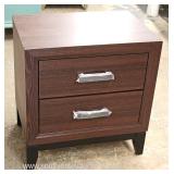  NEW Contemporary Mahogany Finish 2 Drawer Night Stand  Auction Estimate $100-$200 – Located Inside 