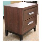  NEW Contemporary Mahogany Finish 2 Drawer Night Stand  Auction Estimate $100-$200 – Located Inside 