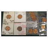  Sheet of 12 U.S. Different Dates Pennies  Auction Estimate $5-$10 – Located Glassware 