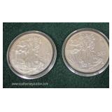  2 U.S. Silver 1986 Commemorative Liberty Dollars  Auction Estimate $20-$50 each – Located Glassware