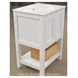  NEW 24” Marble Top 2 Door Bathroom Vanity with Storage Basket (as is)  Auction Estimate $200-$400 –