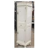  NEW White Carved 2 Door 1 Drawer Contemporary Decorator Linen Closet  Auction Estimate $200-$400 – 