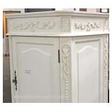  NEW White Carved 2 Door 1 Drawer Contemporary Decorator Linen Closet  Auction Estimate $200-$400 – 