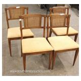  Mid Century Modern Danish Walnut Inlaid Dining Room Table with 3 Leaves and 4 Chairs  Auction Estim