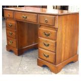  SOLID Cherry “Jamestown Sterling Corporation Jamestown, N.Y.” Bracket Foot 9 Drawer Desk  Auction E