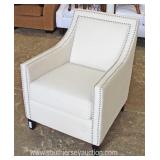  NEW Contemporary Tacked Decorated Decorator Club Chair  Auction Estimate $200-$400 – Located Inside