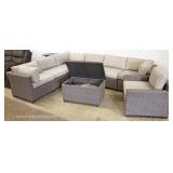  NEW 7 Piece All Season All Weather Wicker Patio Set with Lift Top Storage Coffee Table  Auction Est