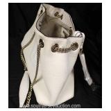  “Gucci” (?) White Leather Purse – used  Auction Estimate $100-$300 – Located Glassware 