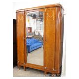  ANTIQUE Burl Walnut and Inlaid 3 Door French Wardrobe  Auction Estimate $100-$400 – Located Inside 