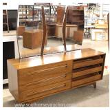  5 Piece Mid Century Modern Danish Walnut Bedroom Set with Queen Size Headboard Only  Auction Estima