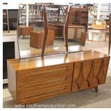  5 Piece Mid Century Modern Danish Walnut Bedroom Set with Queen Size Headboard Only  Auction Estima