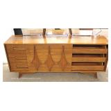  5 Piece Mid Century Modern Danish Walnut Bedroom Set with Queen Size Headboard Only  Auction Estima