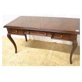  Burl Mahogany “Henredon Fine Furniture” Inlaid Queen Anne 3 Drawer Executrix Desk  Auction Estimate