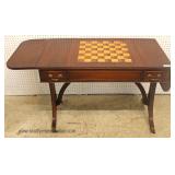  BEAUTIFUL Mahogany One Drawer Drop Side Checker Backgammon Game Table – Very Nice  Auction Estimate