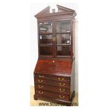  CLEAN Mahogany “Century Furniture” 2 Piece Bracket Foot Secretary Desk with Bookcase Top  Auction E