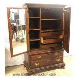  SOLID Cherry “Pennsylvania House Furniture” 2 Door 3 Drawer Fitted High Chest with Mirror on Inside