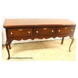  SOLID Mahogany “Councill Furniture” Queen Anne 3 Drawer Brand Board  Auction Estimate $300-$600 – L