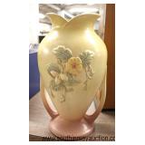  Pottery “Hull” Double Handle Vase with Flowers  Auction Estimate $20-$50 – Located Glassware 