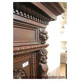  AWESOME ANTIQUE Heavily Carved 3 Part 3 Door Silver Cabinet with Full Lady Figures  Auction Estimat